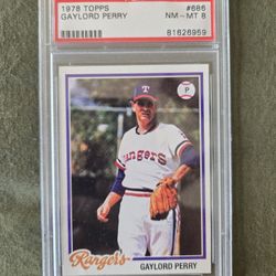 GAYLORD PERRY 1978 Topps #686 PSA Graded Card NM-MT 8 MLB Texas Rangers