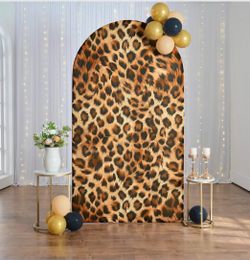 7.2ft Leopard Arch Backdrop Cover for 7.2 ft Arch Stand-Cheetah Print Dual Color Leopard Print &White Arch Cover|Wrinkle Free Arch Stand Cover for We