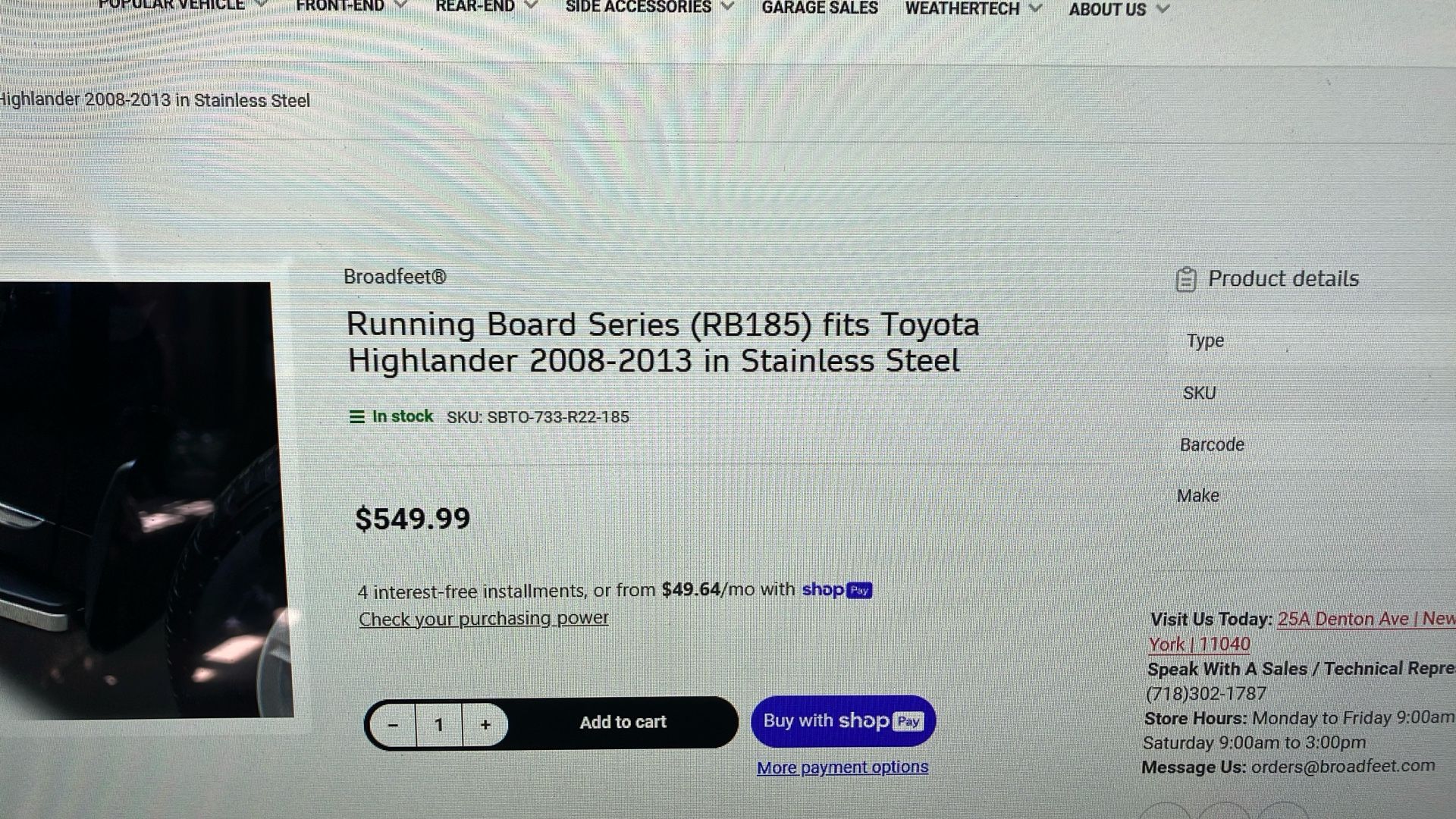 Running Boards Toyota Highlander