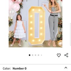 4ft Marquee for Numbers 0, 2025 Light up Numbers for Party Decorations, Multifunctional Plastic Marquee for Numbers 4 Feet Tall, Number 0 for 30th 40t