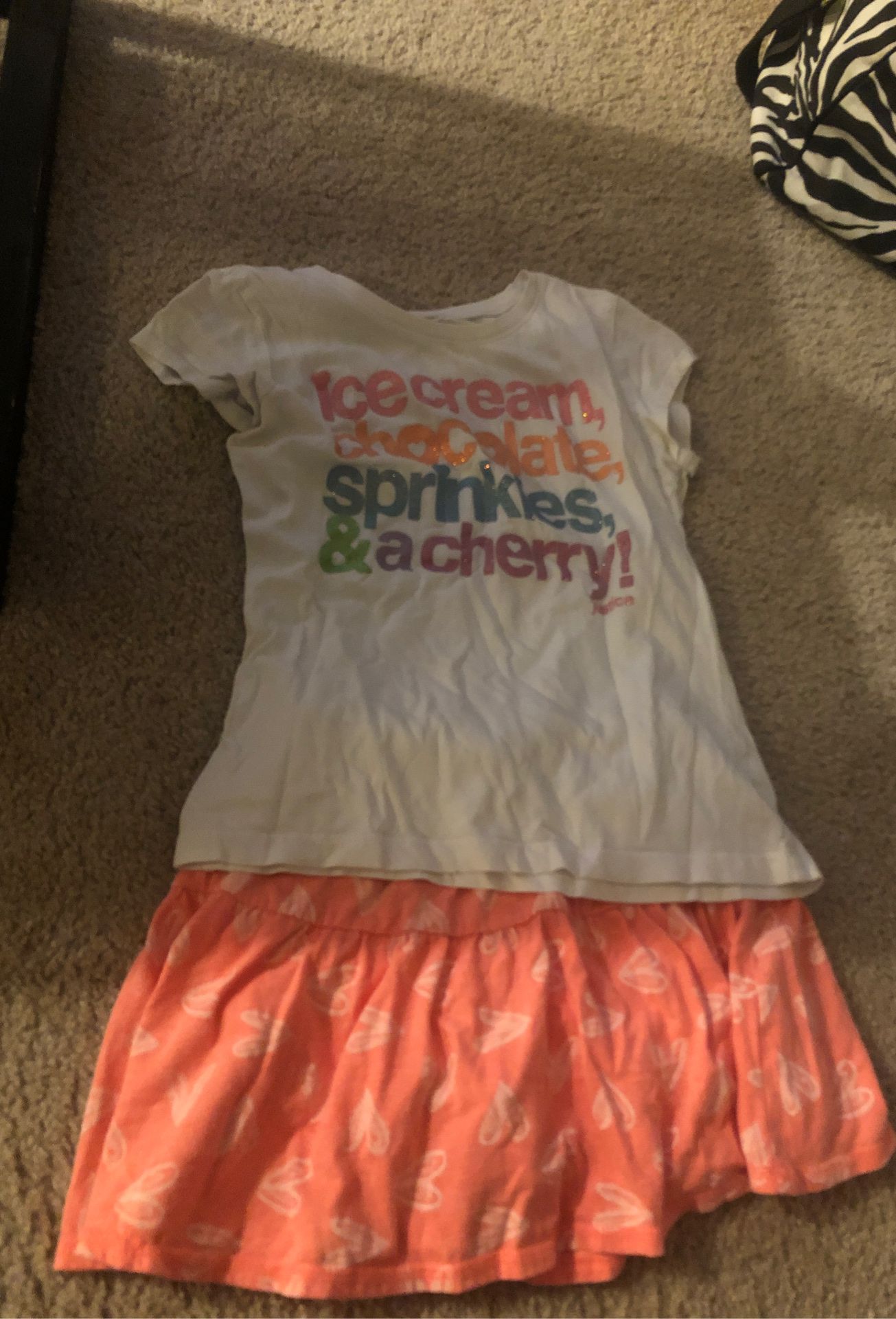 Girls kids skirt and shirt outfit