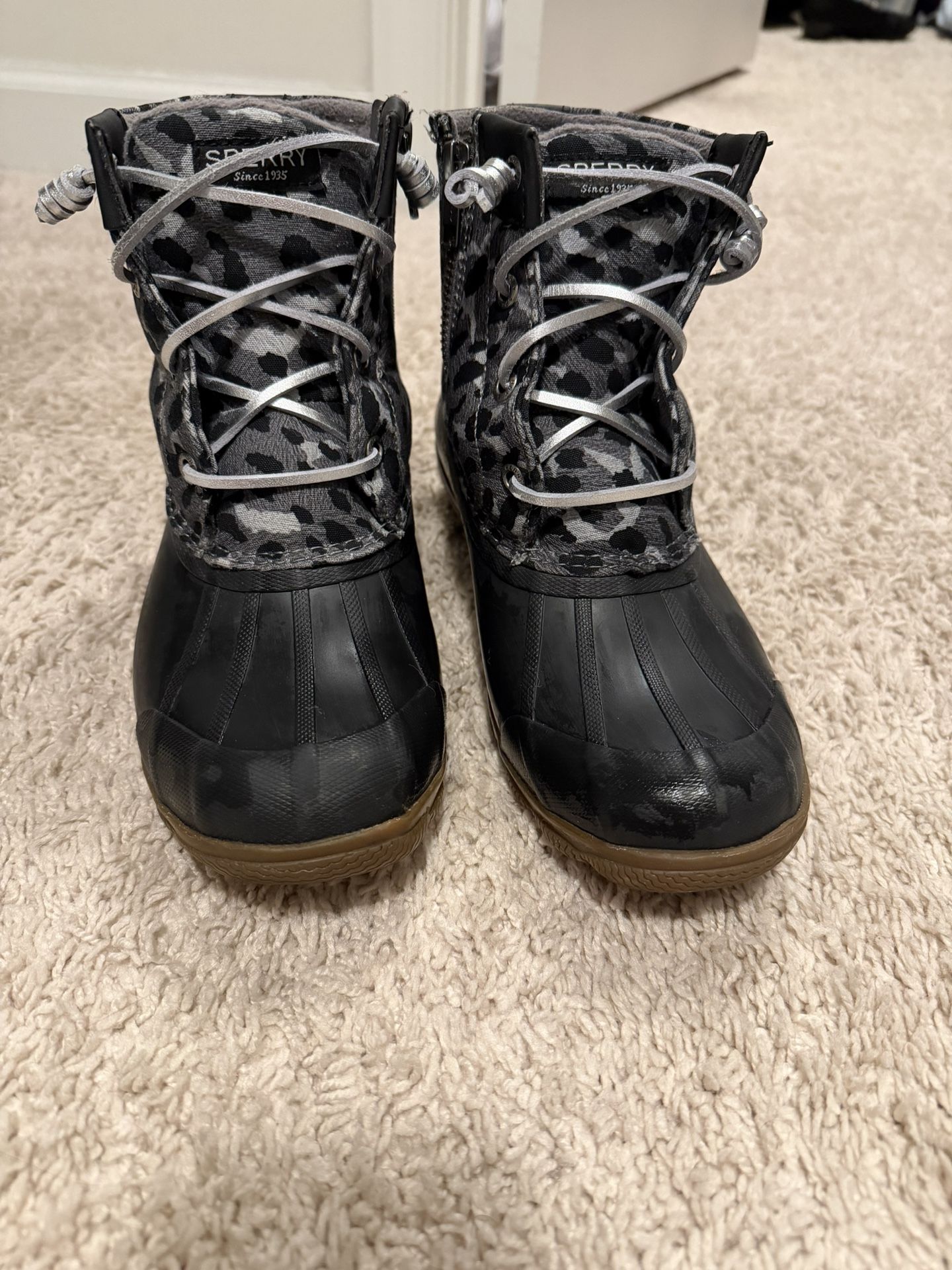Sperry Leopard Duck Boots - Size 7 