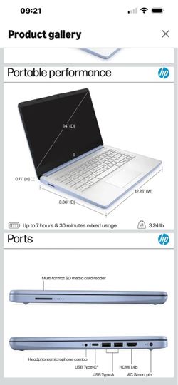 Hp laptop14 inch