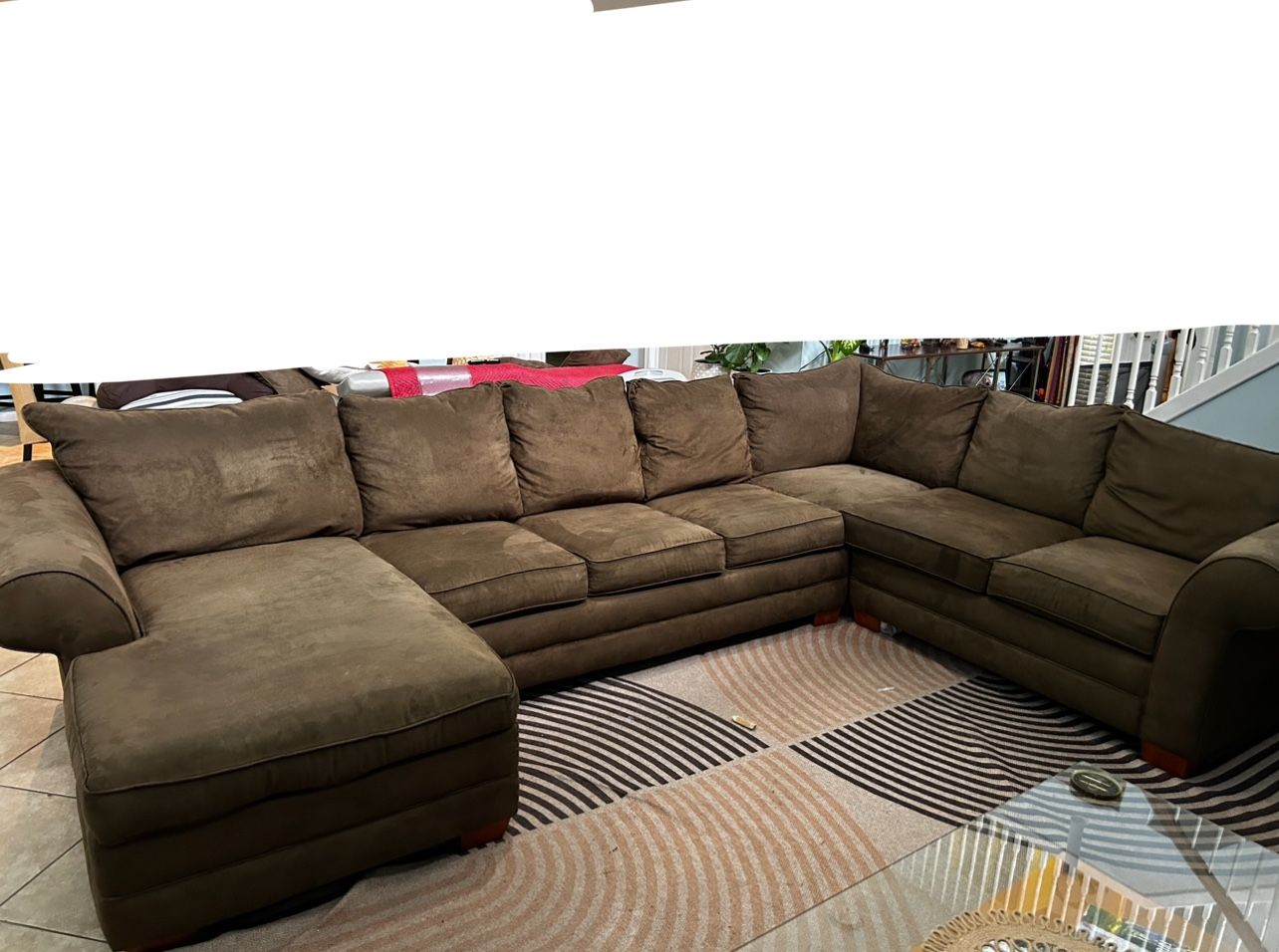 Brown Microfiber Sectional with Pull Out Bed