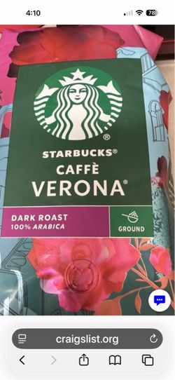 Starbucks Caffe Verona Ground Coffee, Dark Roast, 40 oz (100% Arabica) -