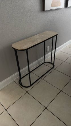 Entrance Table Metal Black White Gold