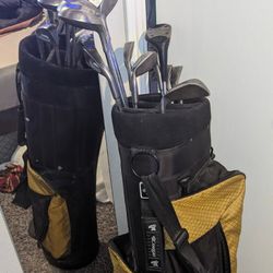 Dunlop And Pinnacle Golf Clubs With Bag 45 Firm Good Condition 