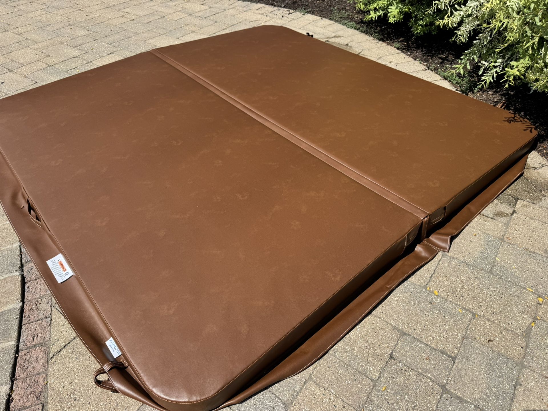 NEW - 89” x 89” Spa Cover w/ Heat Seal & Heavy Duty Straps - Brown
