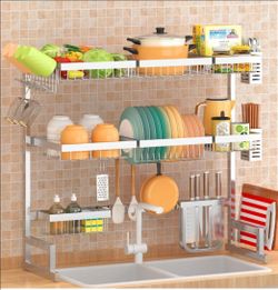 Pusdon Over the Sink Stainless Steel Adjustable Dish Drying Rack