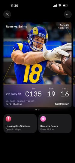 Saints vs Rams Sat 8/22/26 1pm @SoFi Stadium