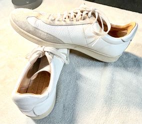 White Leather Low-Top Sneakers