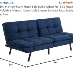 Blue Futon In Good Condition