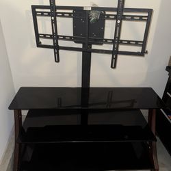 TV Stand With Glass Shelves