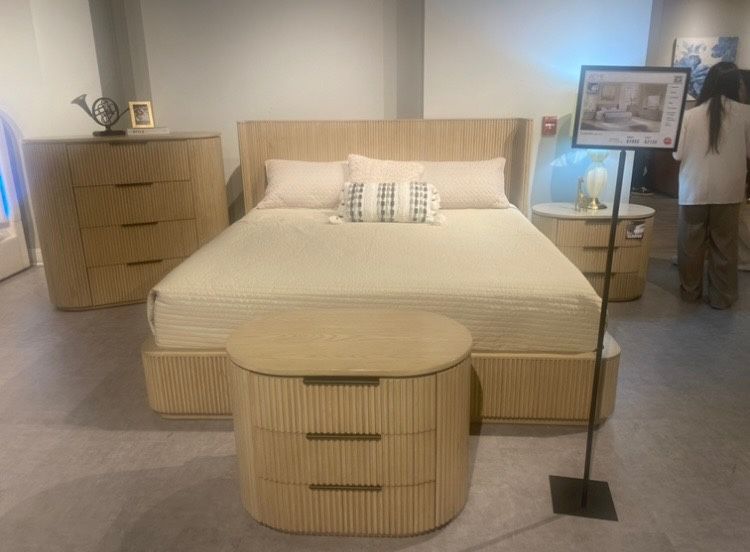 New RH inspired nightstand, free local delivery $490 each, RH Byron fluted oak nightstand DUPES
