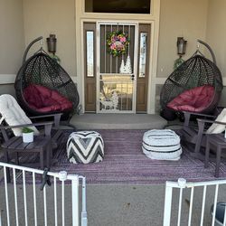 Pair of porch swing chairs
