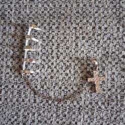Cross Earcuff Chain Earring 