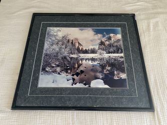 Framed Snowy Mountain Photo Print 