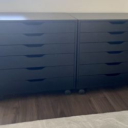 IKEA Black Alex Storage Drawers Filing Cabinet 