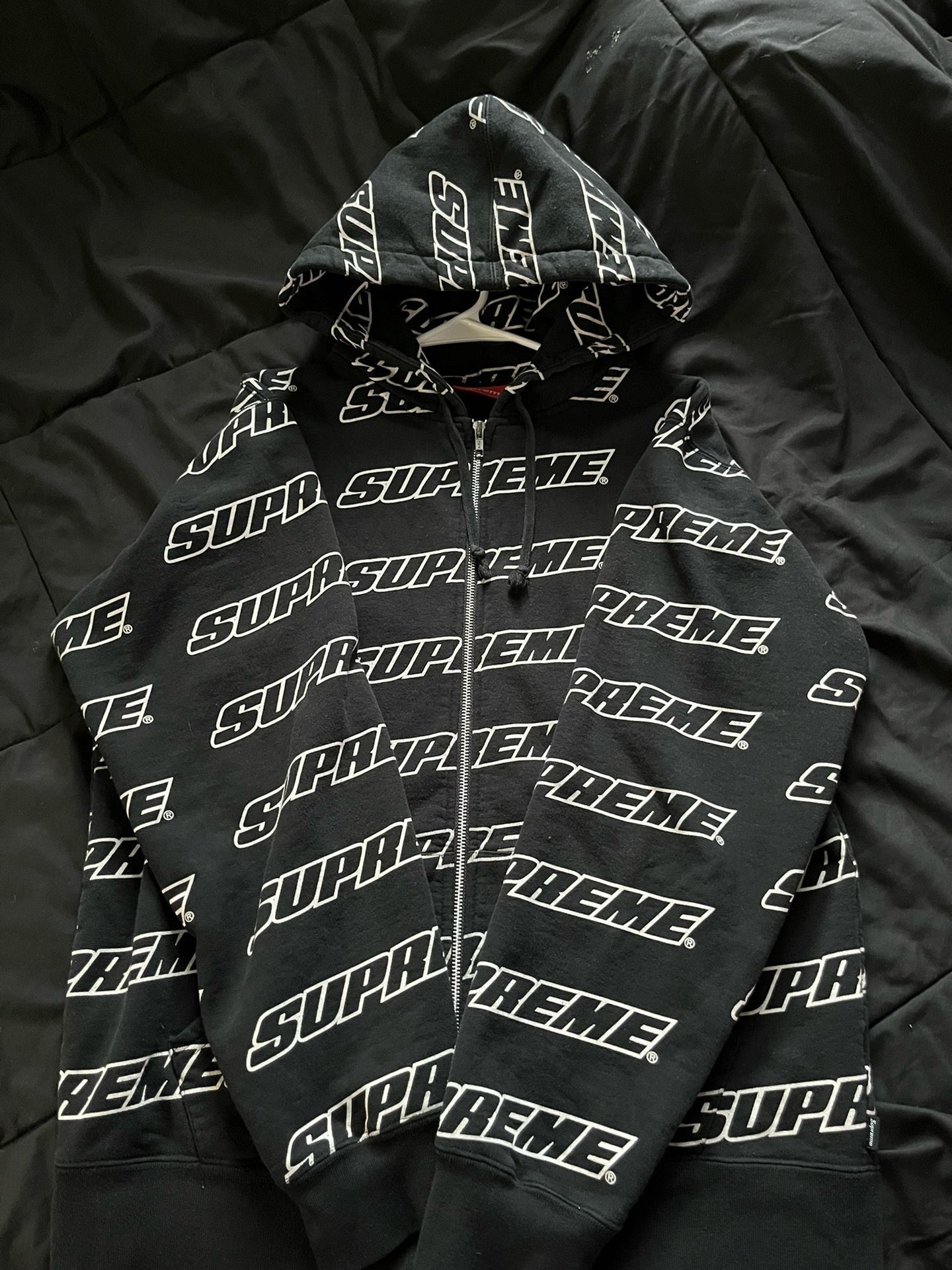 supreme repeat zip up hoodie sz M