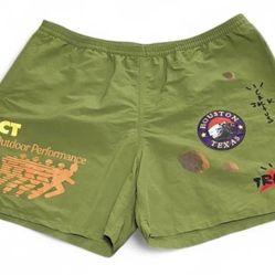 2020 Travis Scott Cactus Jack Trails Shorts Houston Texas Army Green/Patch XLg