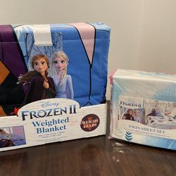 Frozen 2 Weighted Blanket 4.5 Lbs And Twins Sheet Set Brand New