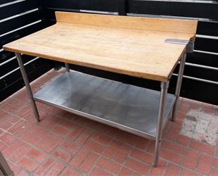 Wood/ stainless steel table