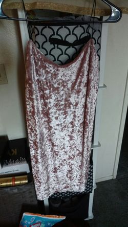 Pink velvet dress