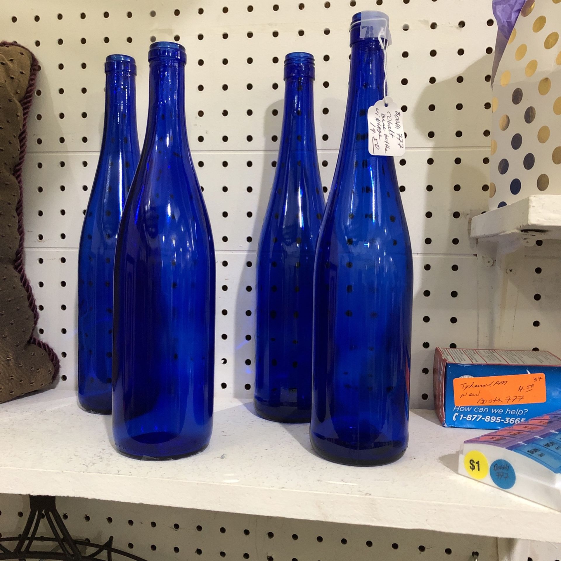 Cobalt Blue Vintage Bottles 