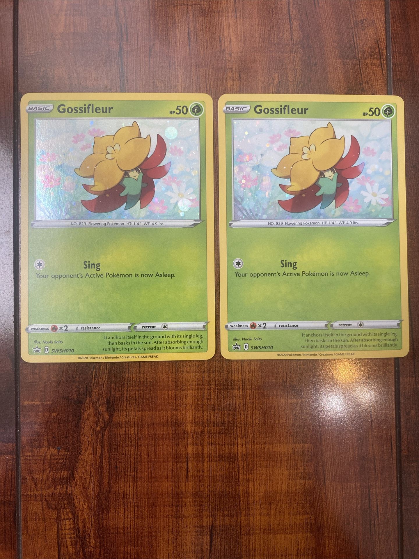 Pokemon Gossifleur SWSH010 Black Star Promo Cosmos Holo Lot of 2 NM/M