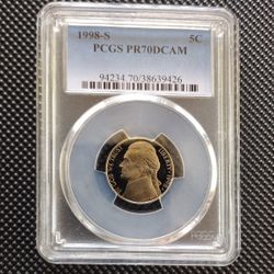 1998-S Jefferson Nickel - PCGS PR70DCAM 