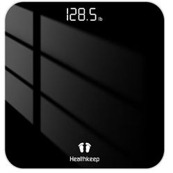 Digital bathroom for body weight: accuracy of 4 high precision sensors, LED display, capacity of 400 lb/180 kg, secure rounded corners