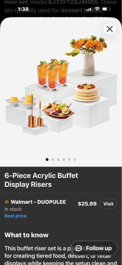 6-Piece Acrylic Buffet Display Risers