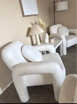 New unpholstered accent chair white color