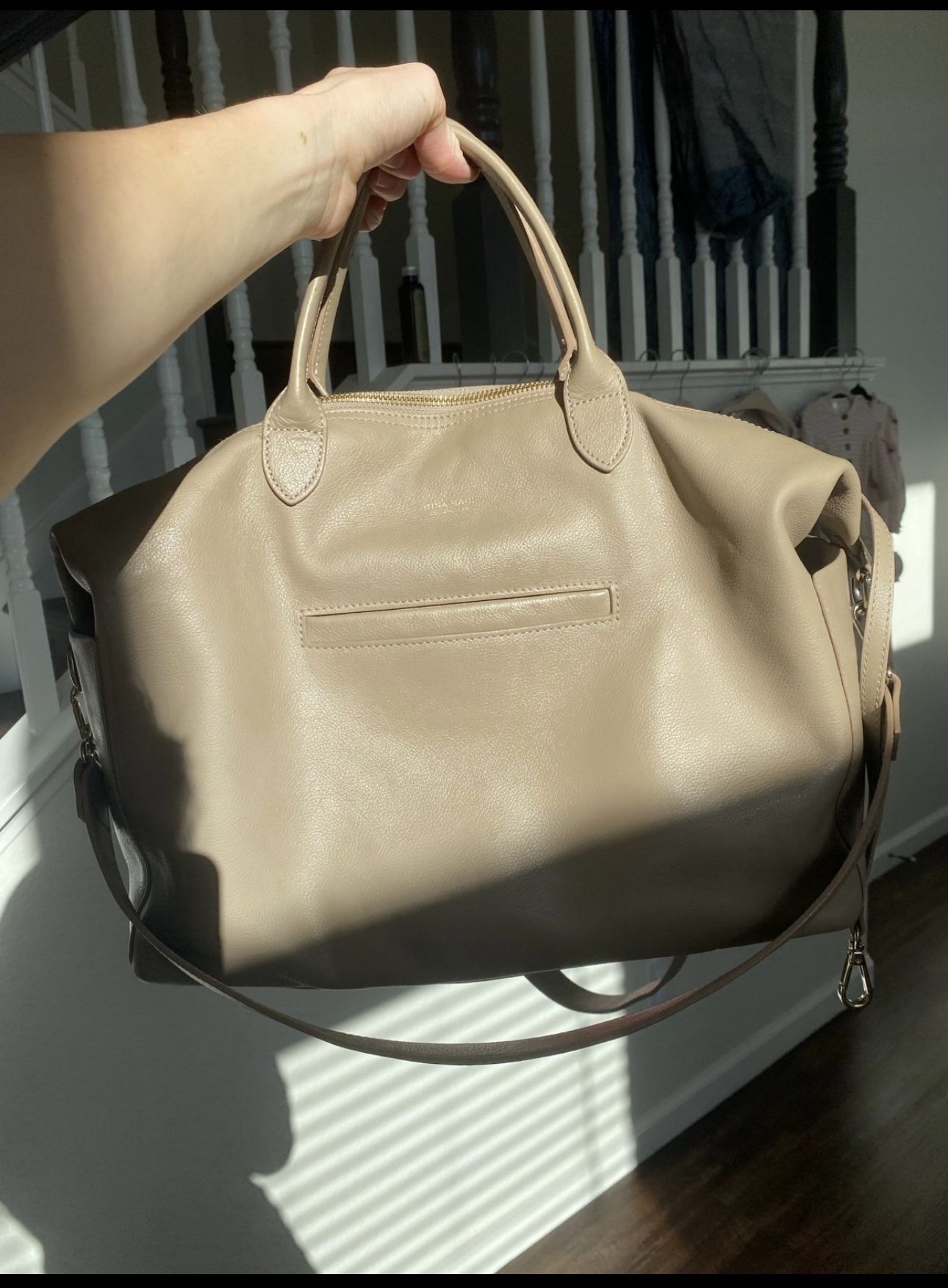Mina Baie Leather Emmy Midi Diaper Bag