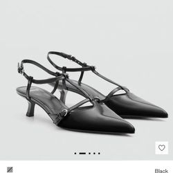 KITTEN-HEEL LEATHER SHOES