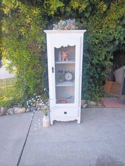 Narrow Cabinet Vintage Farmhouse Solid Wood 22 1/2" W X 17" D X 60" T