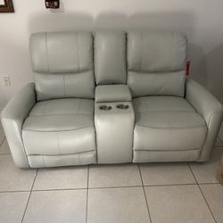 GREY leather Recliner - CENTER CONSOLE 🩶🩶🩶
