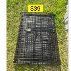 Double Door Metal Wire Dog with Leak-Proof Pan，42 inch, kennel, dog or cat house,  “A Little Broke