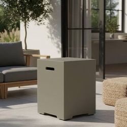 Propane Tank Cover 16 in. Aqua Grey Outdoor Fire Pit Table for Gas Fire Pits $70