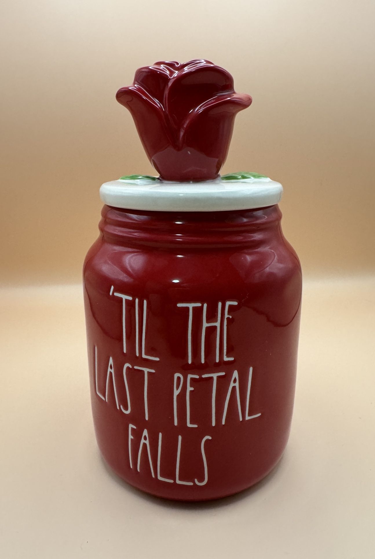 Rae Dunn Disney Beauty And The Beast TIL THE LAST PETAL FALLS Canister - NEW