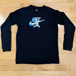 Nike black long sleeve shirt with blue graphic abominable snowman