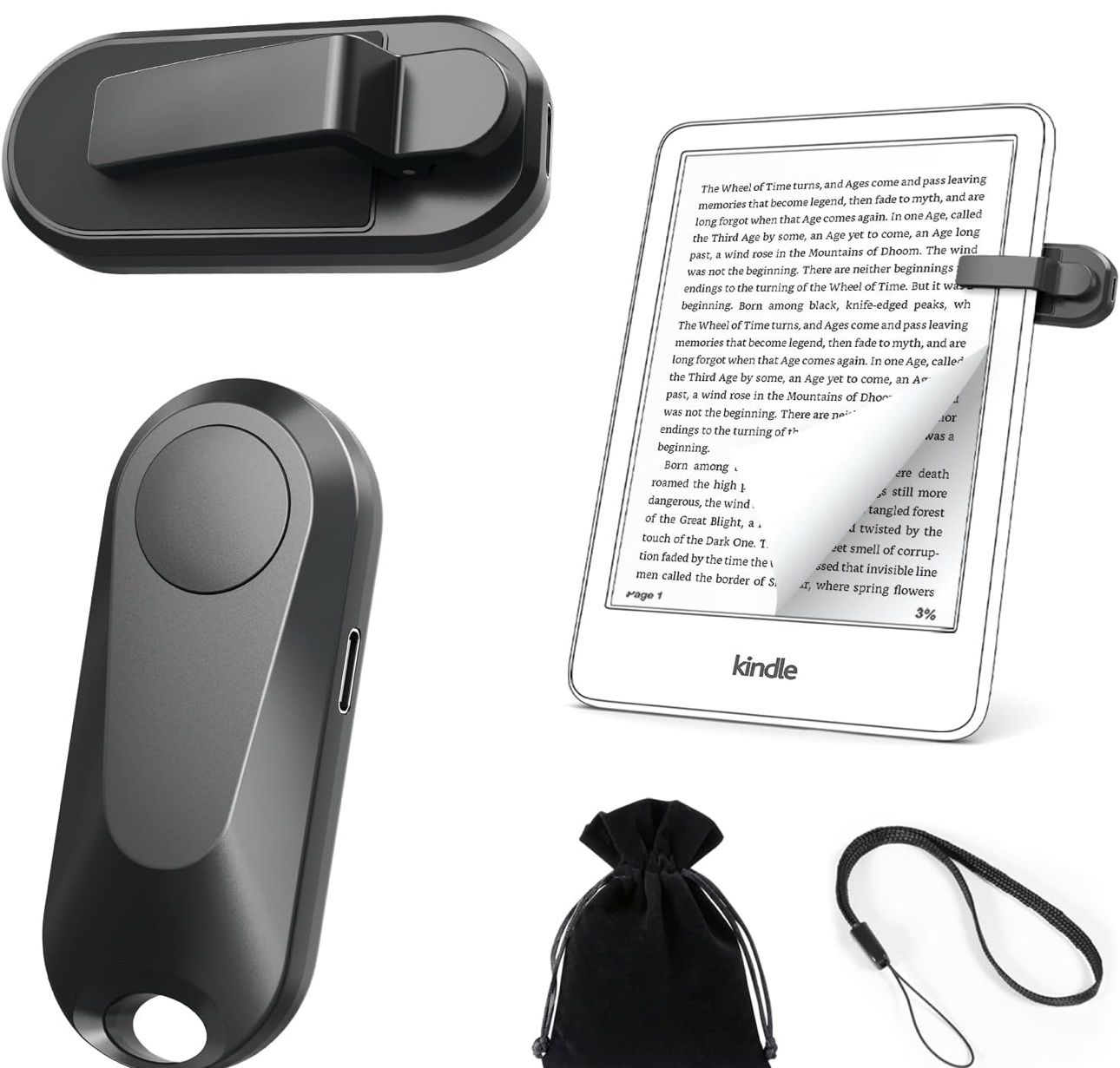 NEW Page Turner for Kindle Paperwhite,Remote Control Page Turner for Kindle Oasis Kobo iPad,Kindle Accessories for Reading in Bed Camera Remote Shutte