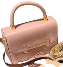 Blush Pink Top Handle Bag Gold Hardware + Strap NEW Chic TikTok Style