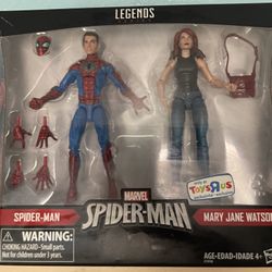 Hasbro Marvel Legends Spider-man & Mary Jane Watson 2016 Toys R Us TRU 2-pack. 