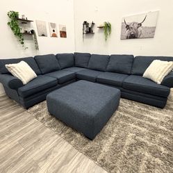 Navy Sectional Couch - Free Delivery 