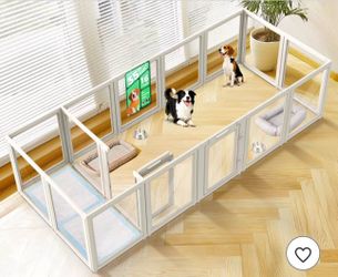 FXW NEW AuraSpace Acrylic Indoor outdoor Dog Playpen 35 Inch 16 Panels White pets HOME RV Camping