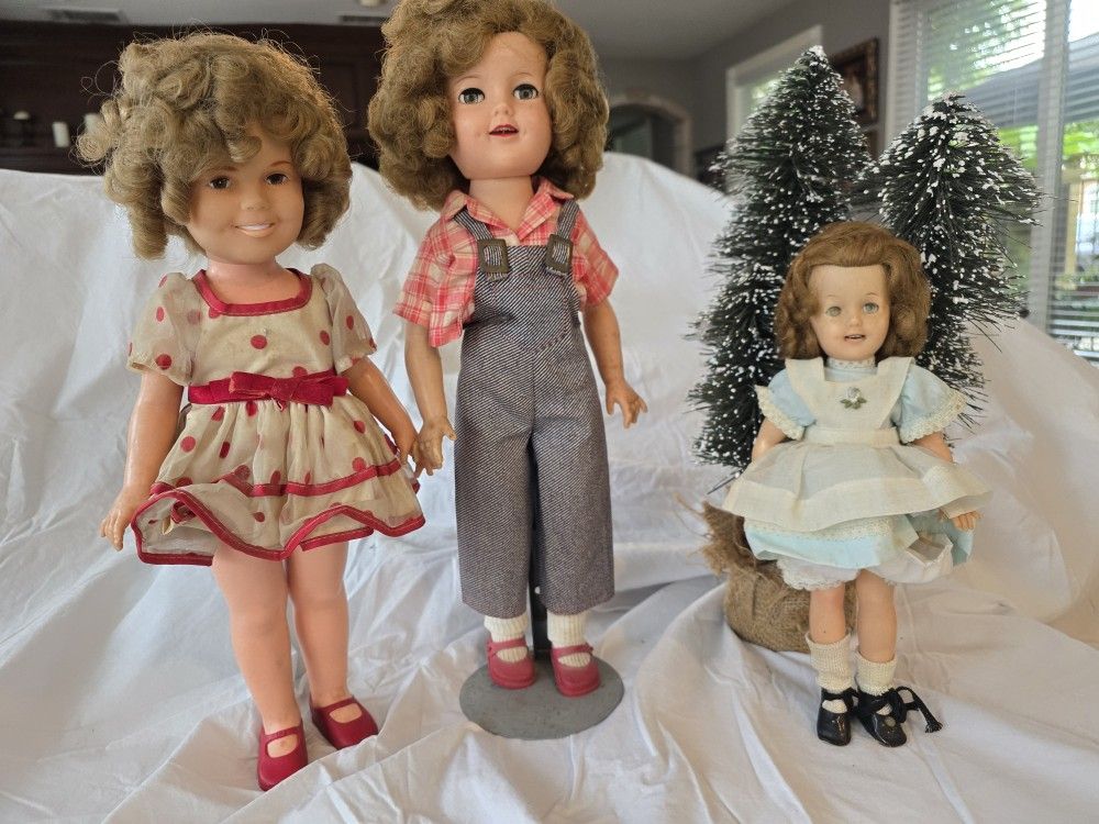 3 Vintage Shirley Temple Dolls