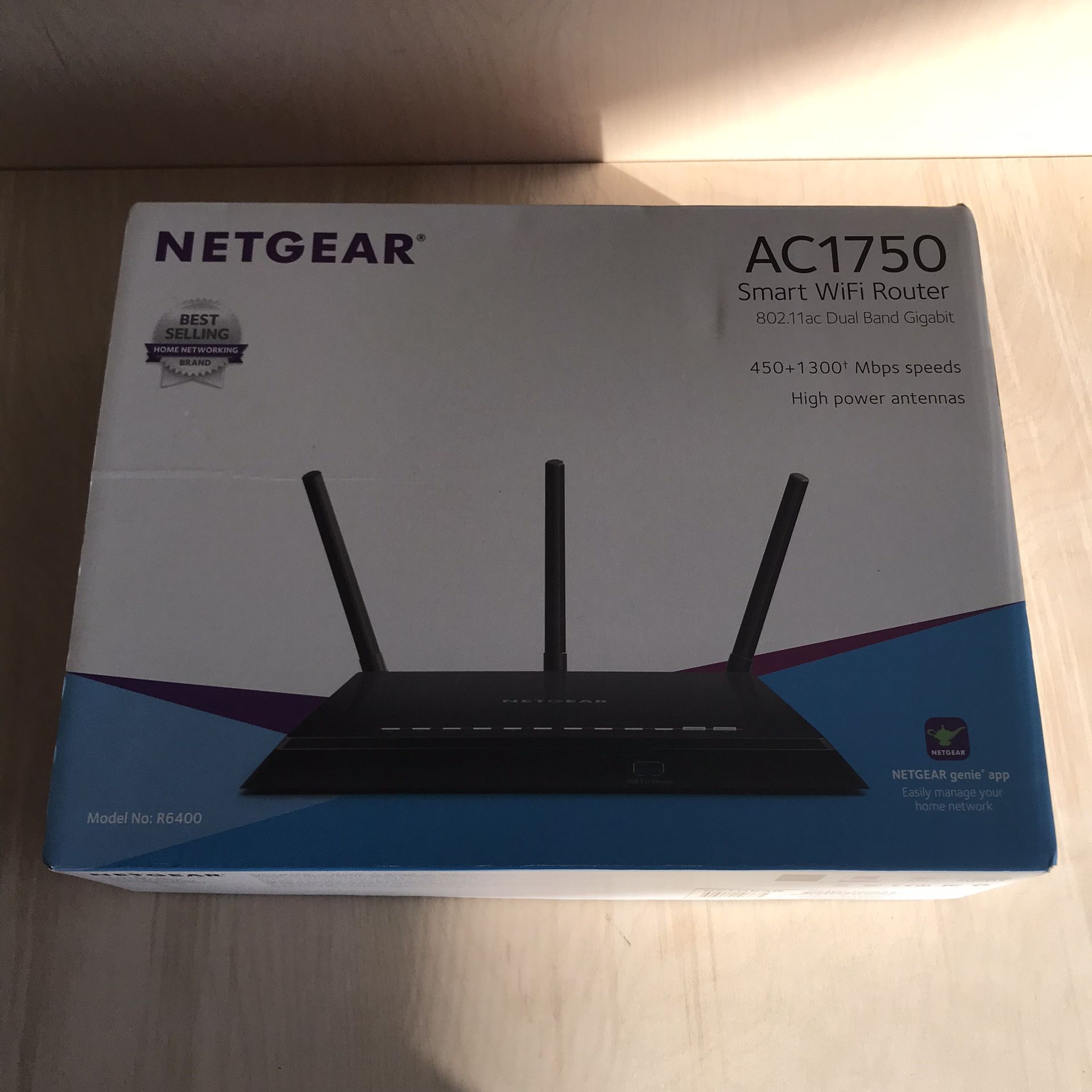 Netgear AC1750 Smart Wifi Router Dual Band 450+1300 Mbps Speeds R6400
