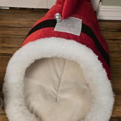 Christmas Santa Hat Dog Cat Bed