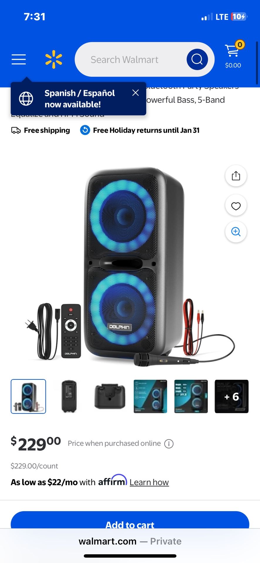 Dolphin Boxparty Dual 12" Portable Bluetooth Party Speaker